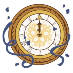 Clock and Streamers