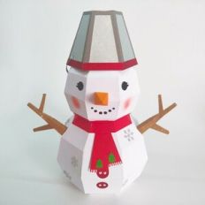 Snowman with a bucket
