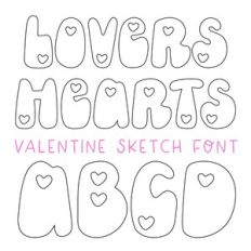 BFC Lovers Hearts Valentine's Day Sketch Font