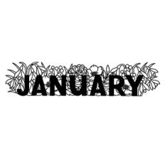 January Flower Calendar Coloring Page Full Word