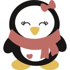 Girl Penguin with Winter Scarf
