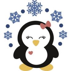 Girl Penguin with Snowflakes