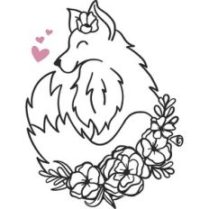 Fox with Flowers