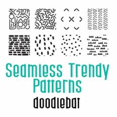 Trendy Seamless Patterns Doodlebat Font