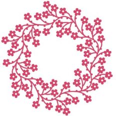 Spring Plum Blossom Wreath Circle Frame Border