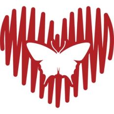 butterfly scribbled heart
