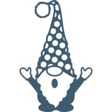 gnome in polka dot hat