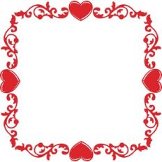 hearts swirls square frame