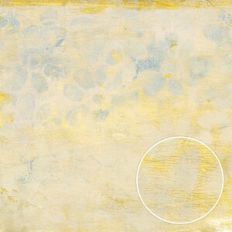 Chartreuse Beige Misprint Grunge Floral Painted Monoprint Pattern