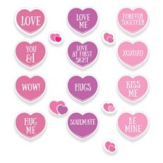 Valentine Heart Print n Cut Stickers