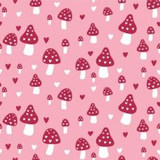 Valentine Mushrooms pattern pink
