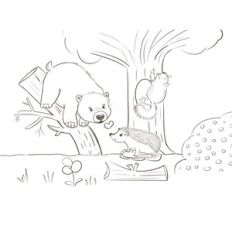 Forest Cute Animals Coloring Page