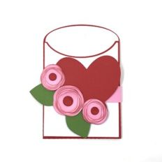 Layered Flowers and Heart Envelope Pocket Bag