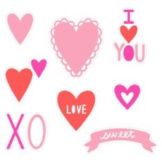 Valentine Hearts Sticker Set