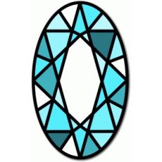 stained glass oval stone