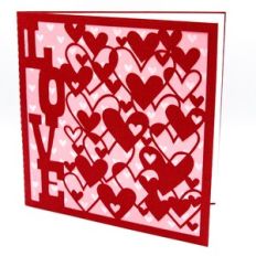 Love Valentine Hearts Folded Card With Insert