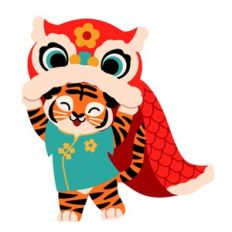Chinese New Years Tiger with Dragon Costume