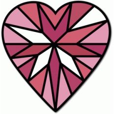 stained glass heart gem