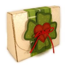 Box 3D A Frame Gift Shamrock Band Wrapped