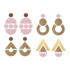 Triangular circular Earring Template, Faux Leather Earrings