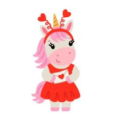 Unicorn with Hearts Headband
