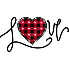 love buffalo plaid heart