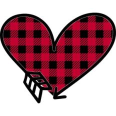 love buffalo plaid heart