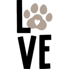 Love with paw print