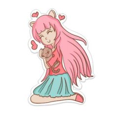 kitty love cute girl sticker