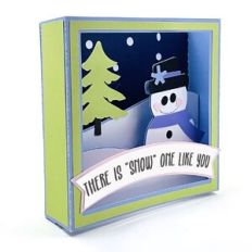 Snowman Shadowbox Box Card