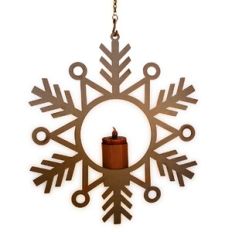 Snowflake Hanger 3D with LED Tea Light Candle