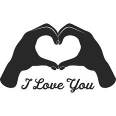 I Love You Hands In Heart Shape Silhouette