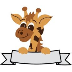 Giraffe with Banner