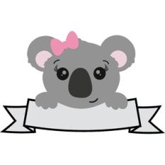 Girl Koala with Banner
