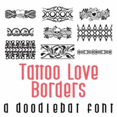 Tattoo Love Borders Doodelbat Font