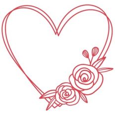 Rose Floral Heart Frame
