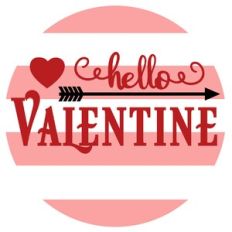 Hello Valentine Stripe Circle