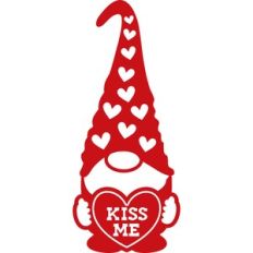 gnome kiss me and hearts