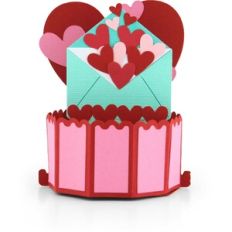 Decagon Pop Up Card Valentine Envelope