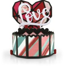 Decagon Pop Up Card Valentine Geometric Heart