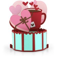 Decagon Pop Up Card Valentine Candy