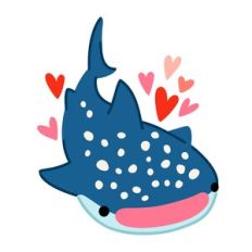 Whale Shark with Hearts