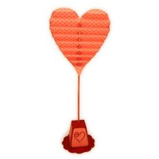 Heart Plain Lrg Corrugated on Stick