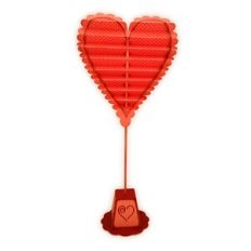 Heart Scalloped Lrg Corrugated on Stick