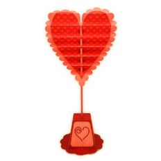 Heart Scalloped Med Corrugated on Stick