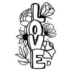 Love with Flowers Cut File