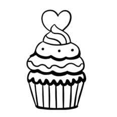Cupcake svg - Outline Version