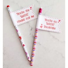 valentine pencil flags