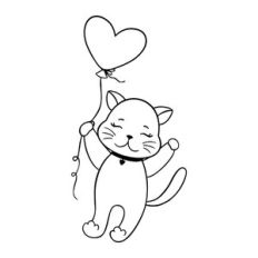 Cat with a balloon