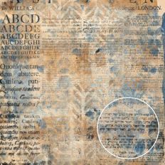 Vintage Grunge Beige Blue Ephmera Monoprint Background Pattern